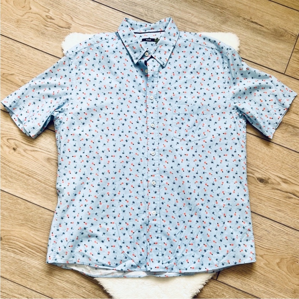 Benson Hula Tropical Blue Patterned Shirt
